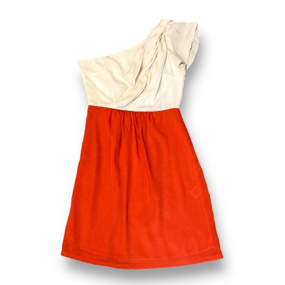 MM Couture orange and cream dress - Picture 6 of 12